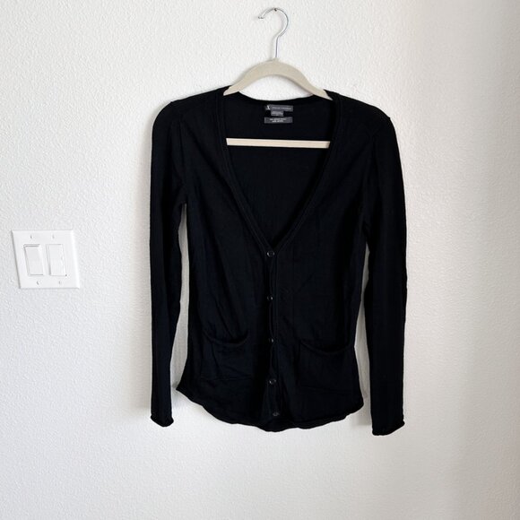 AX Armani Exchange Minimalist 90s V-Neck Cardigan | Merino Wool | Closet Staple - Picture 5 of 8
